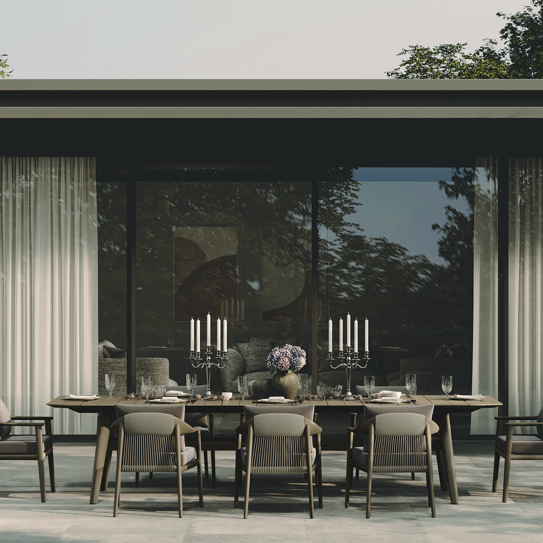 N1 Dining Table Dark Teak - Image 4