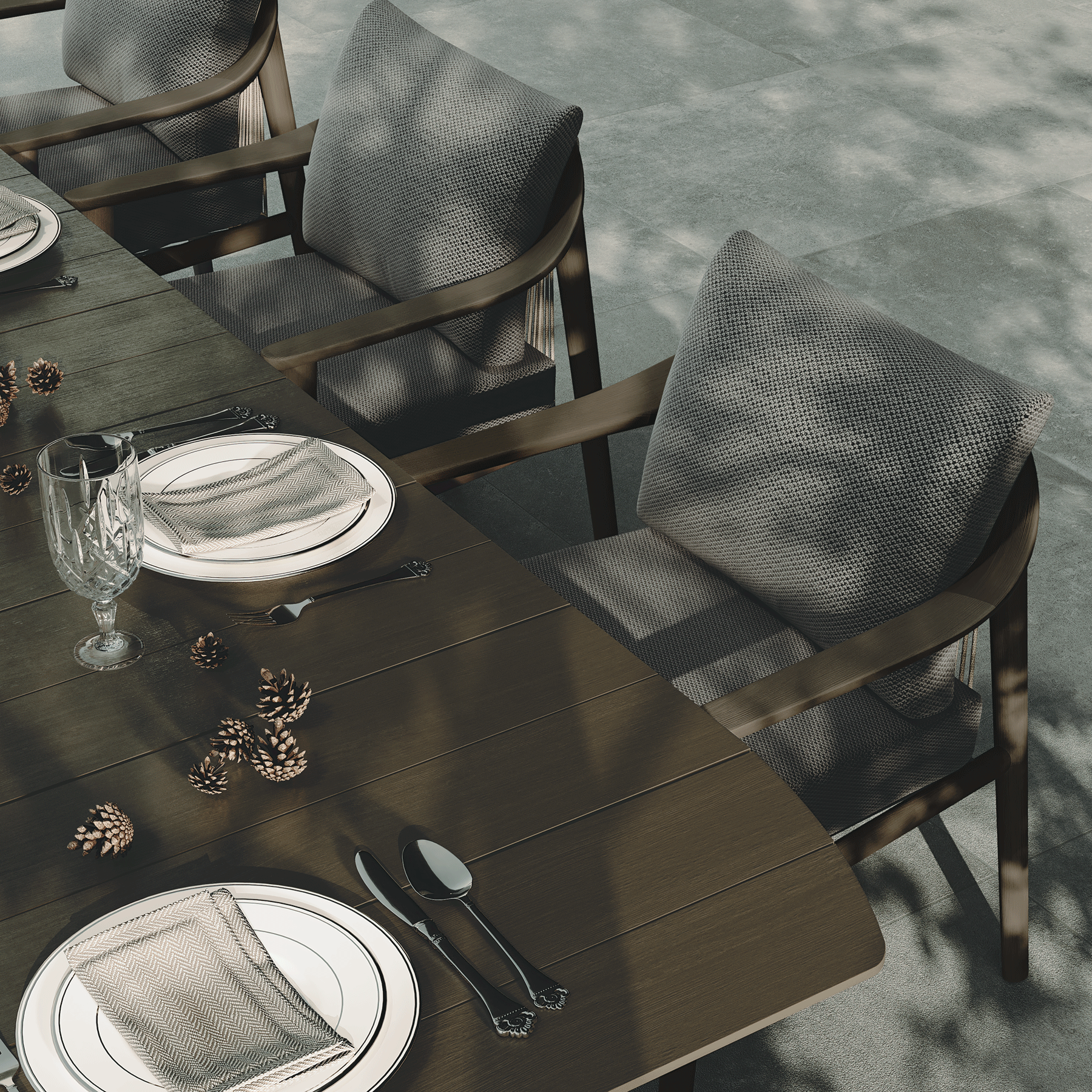 N1 Dining Table Dark Teak - Image 3