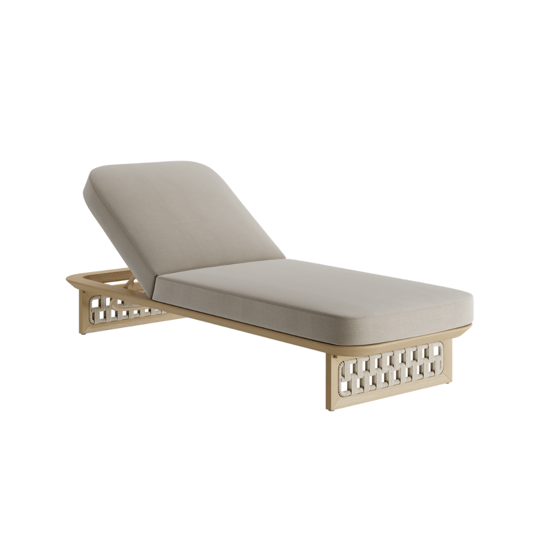 N2 Sun Lounger Light Teak - Image 3