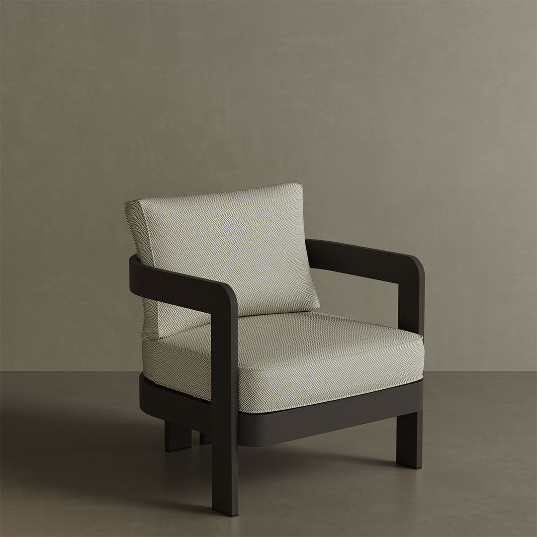 N3 Kohl Lounge Chair Pearl Herringbone