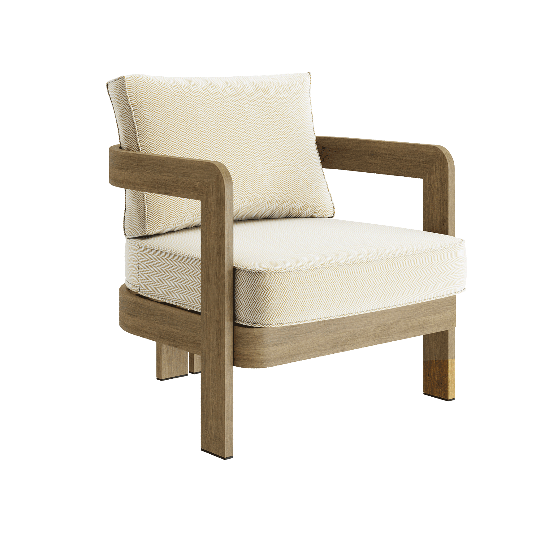 N3 Oak Lounge Chair Pearl Herringbone - Image 2