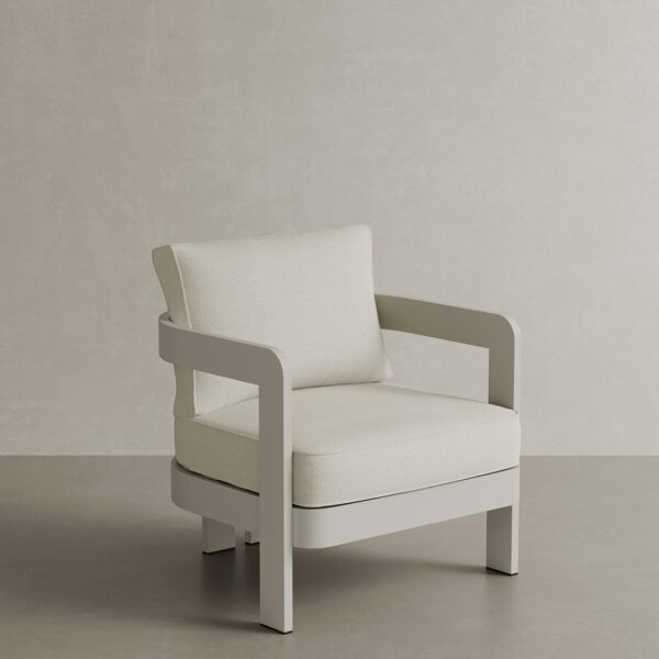 N3 Stone Lounge Chair Cirrus Textured Weave