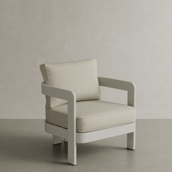 N3 Stone Lounge Chair Pearl Herringbone