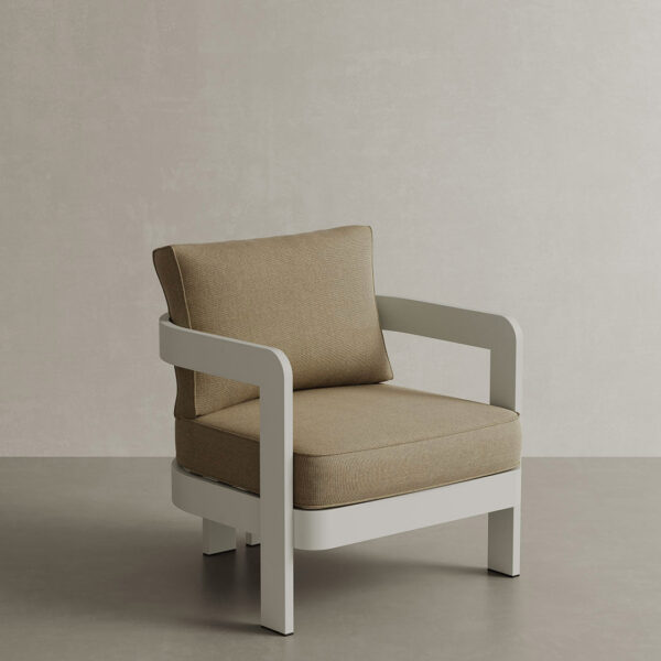 N3 Stone Lounge Chair Wheat Canvas