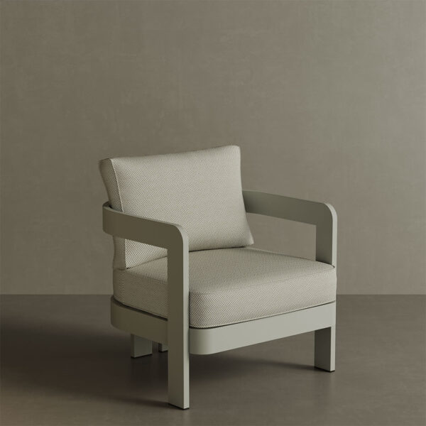 N3 Taupe Lounge Chair Pearl Herringbone