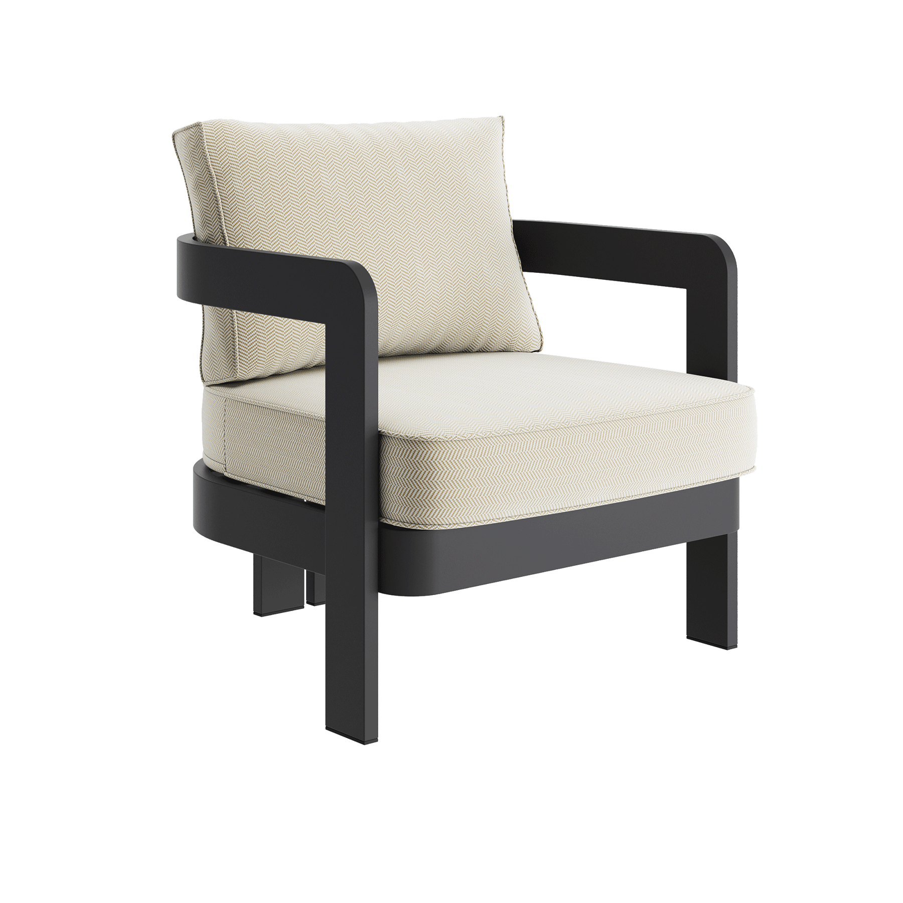 N3 Kohl Lounge Chair Pearl Herringbone - Image 2