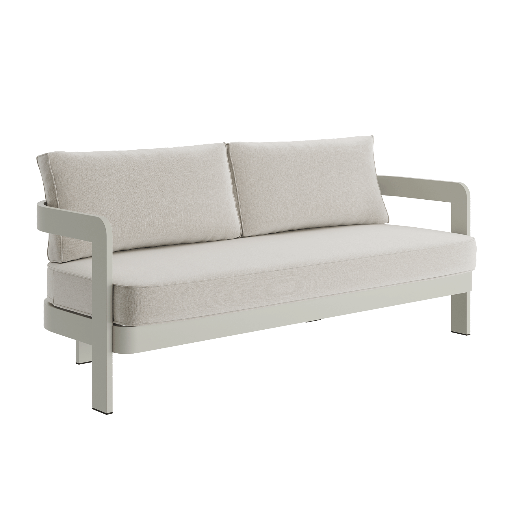 N3 Taupe Three Seater Sofa Bone Canvas - Image 2