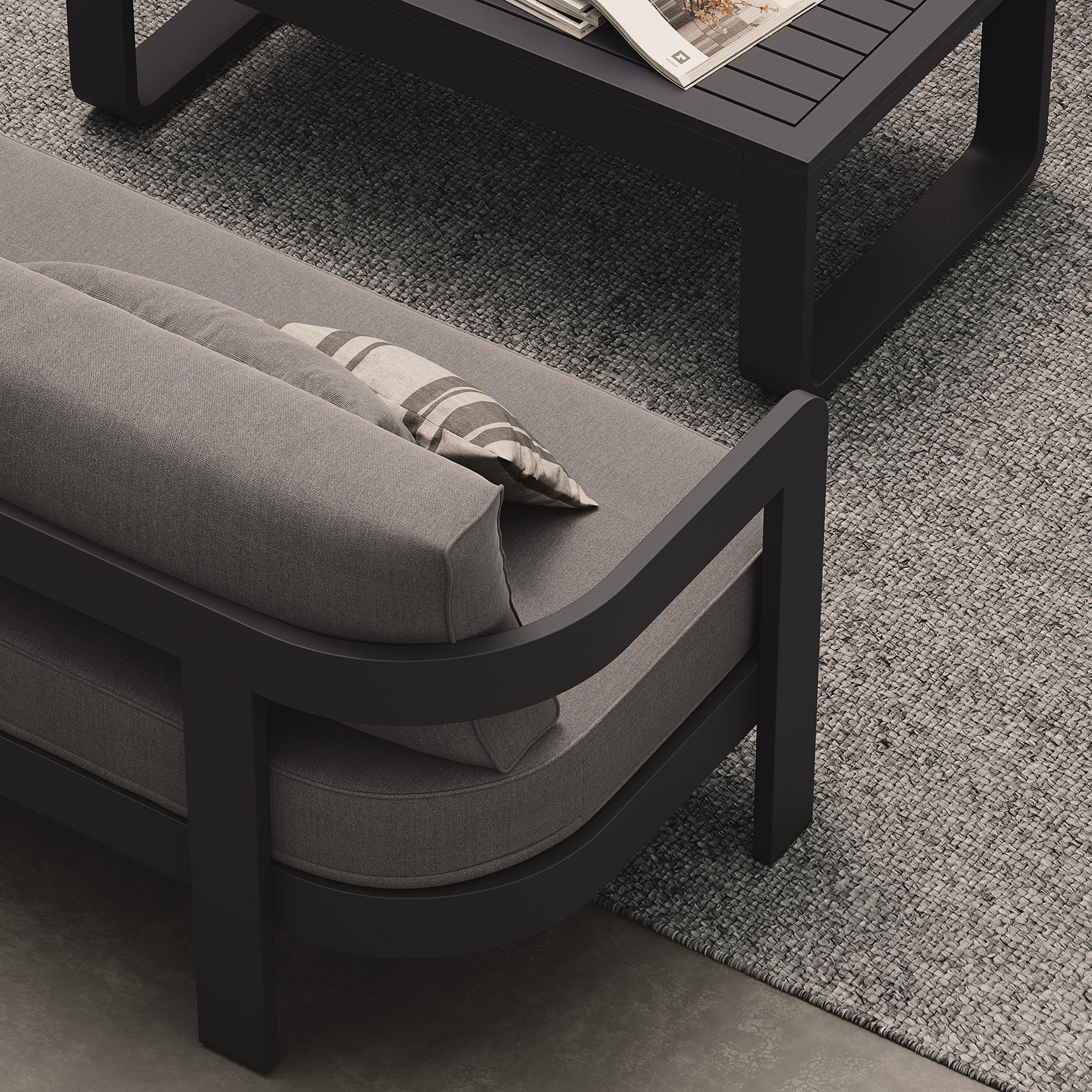 N3 Kohl Three Seater Sofa Smoke Weave - Image 2