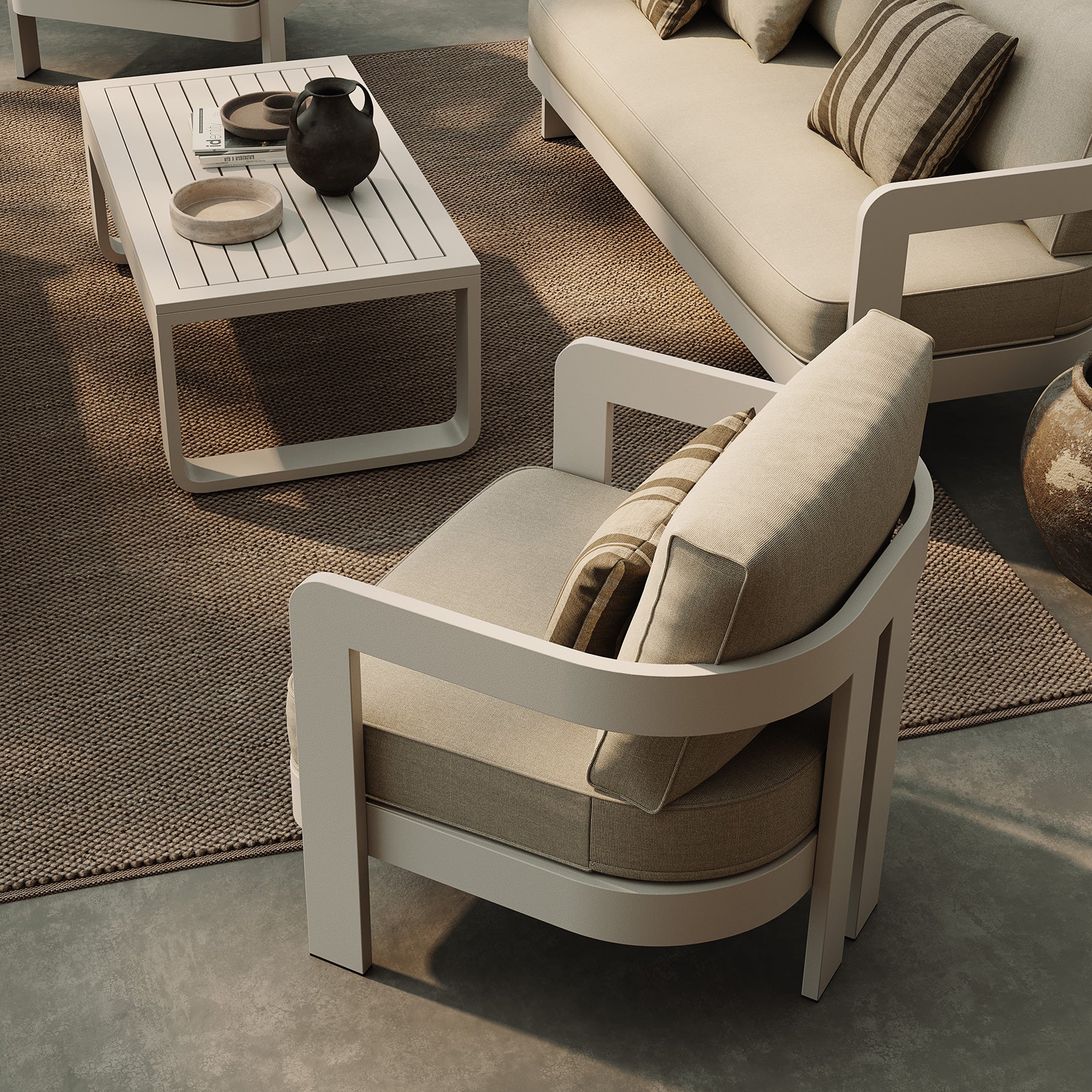 N3 Stone Lounge Chair Sand Canvas - Image 3