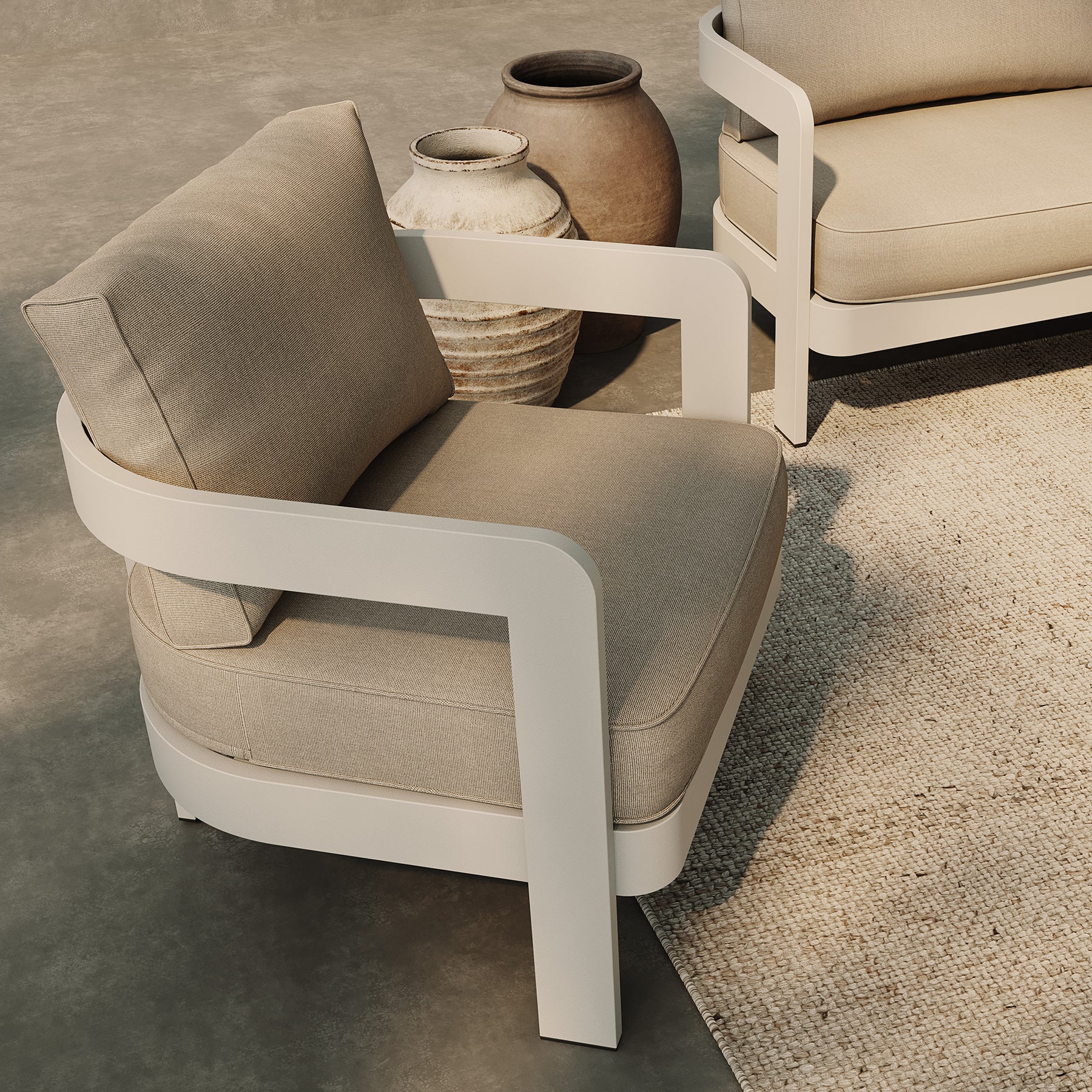 N3 Stone Lounge Chair Sand Canvas - Image 2