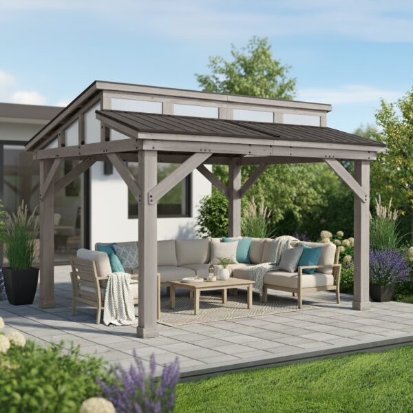 Yardistry Structures 12.1 x 14.1 Ft Split Roof Gazebo