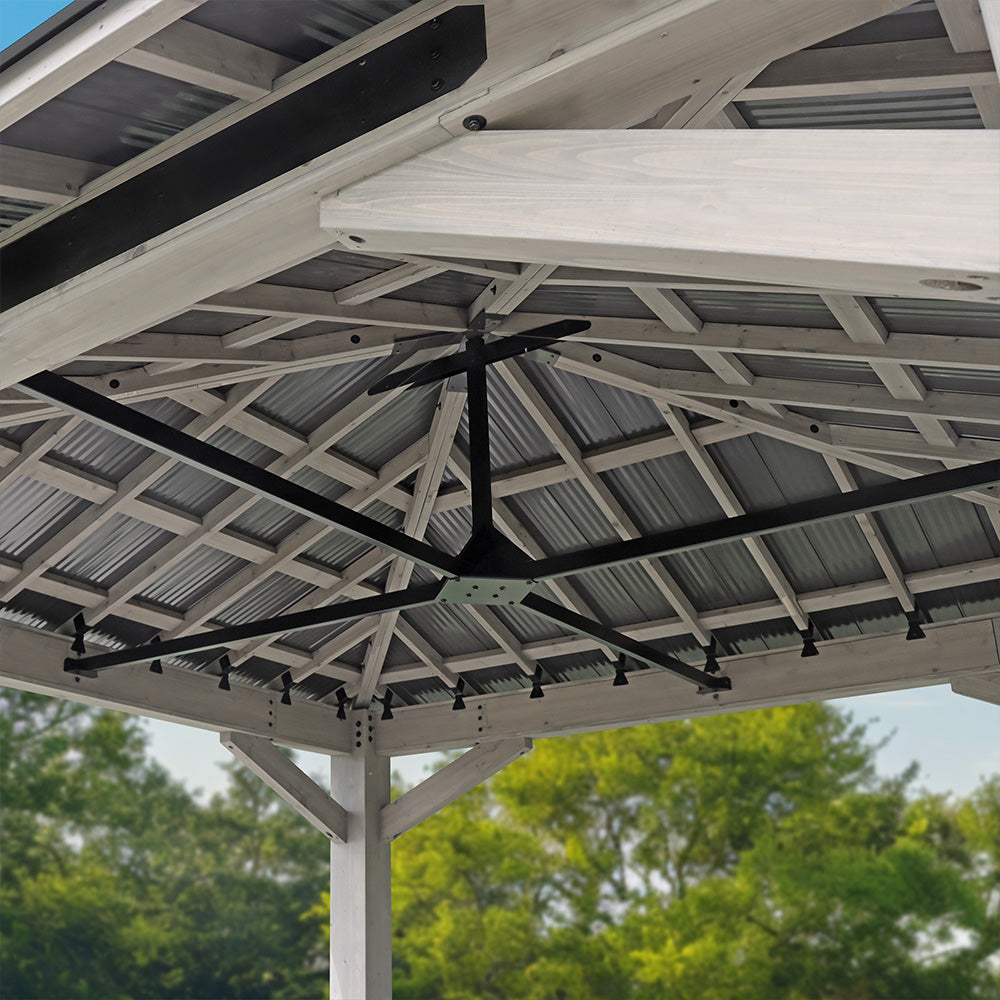 Yardistry Structures Timber Frame Gazebo 16 x 16 Ft Timber Grey/Graphite Gray With Aluminum Roof - Image 4