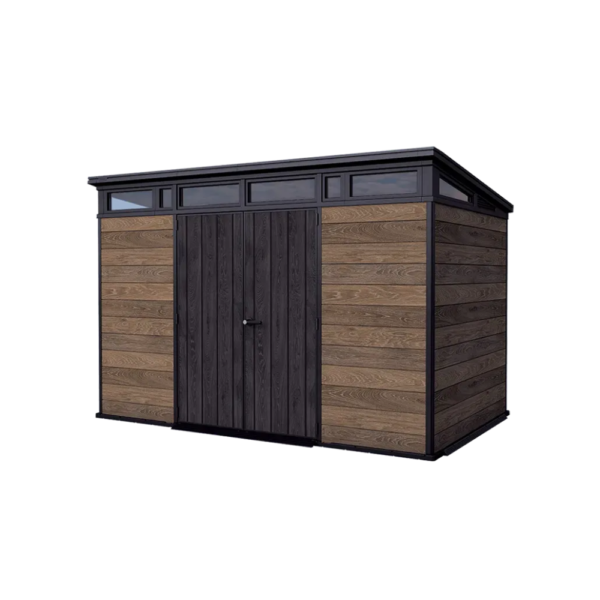 Keter Signature Storage Shed, Walnut Brown, 11x7, Resin Steel Reinforced