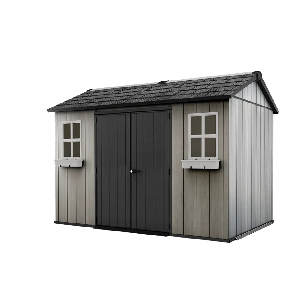 Keter Oakland 11x7.5 ft Grey Resin Outdoor Storage Shed