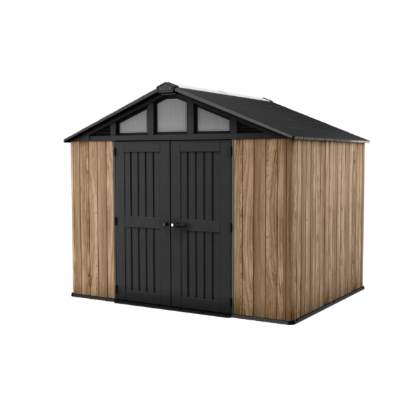 Keter Stronghold Resin Storage Shed, Graphite, 10x8 Feet