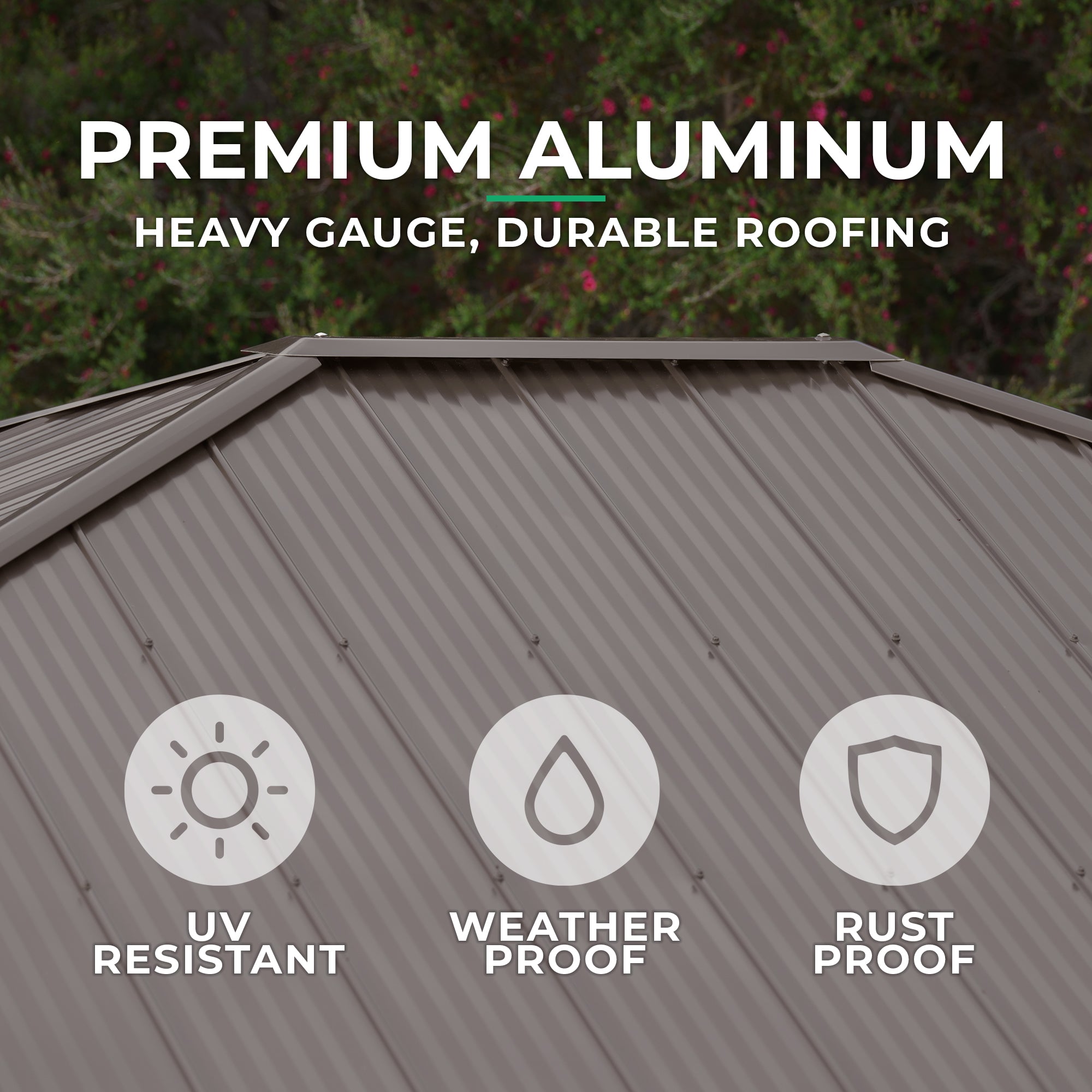 Yardistry Structures 12 ft. Meridian Octagon Cedar Gazebo with Aluminum Roof - Image 6