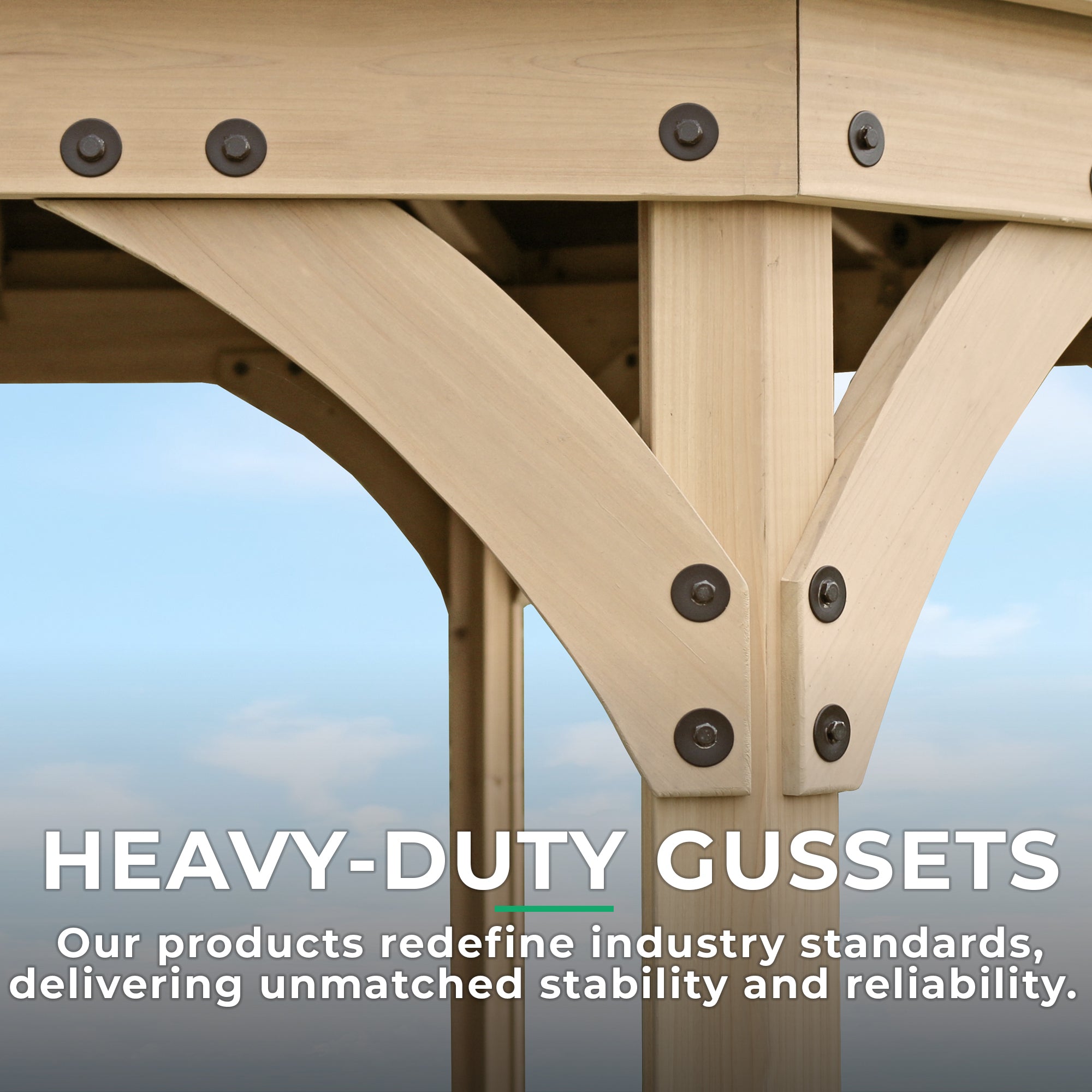 Yardistry Structures 12 ft. Meridian Octagon Cedar Gazebo with Aluminum Roof - Image 8