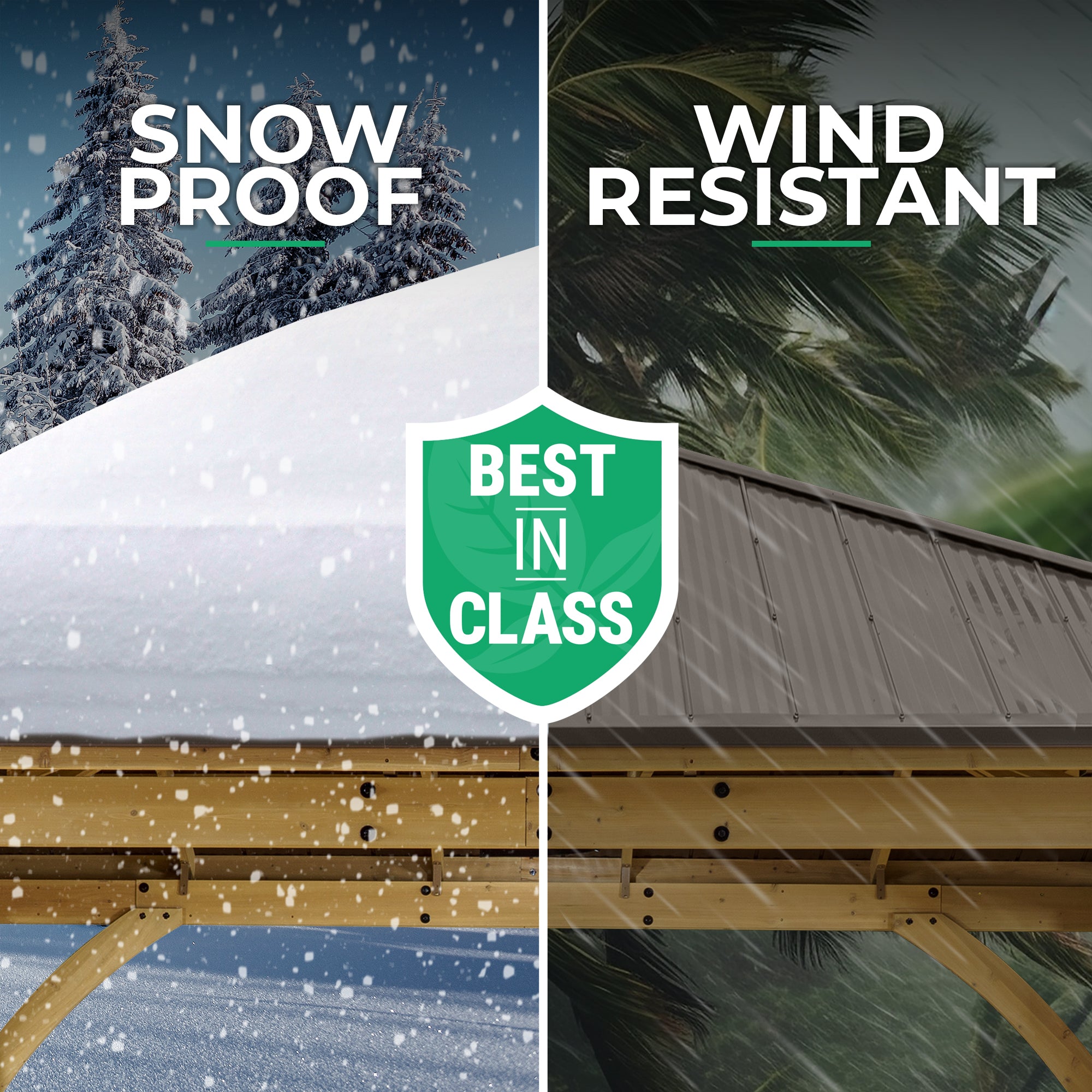 Yardistry Structures 12x24 ft Cedar Gazebo with Aluminum Roof, Natural Cedar/Coffee Brown - Image 9