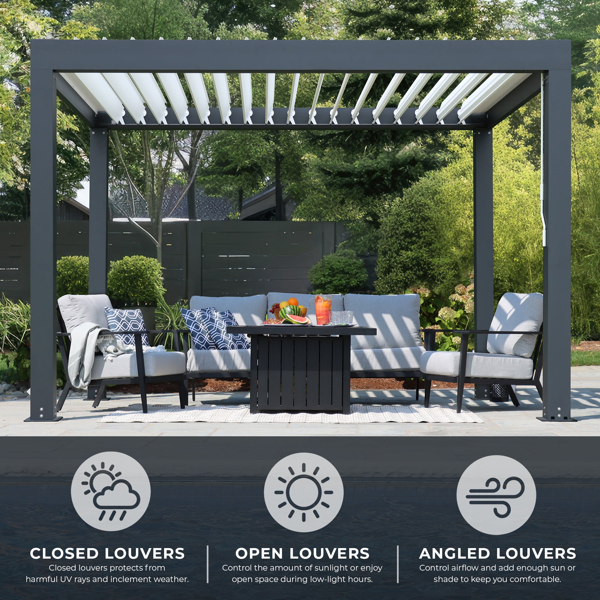Yardistry Aluminum Louvered Room 10 x 12 ft - Image 3
