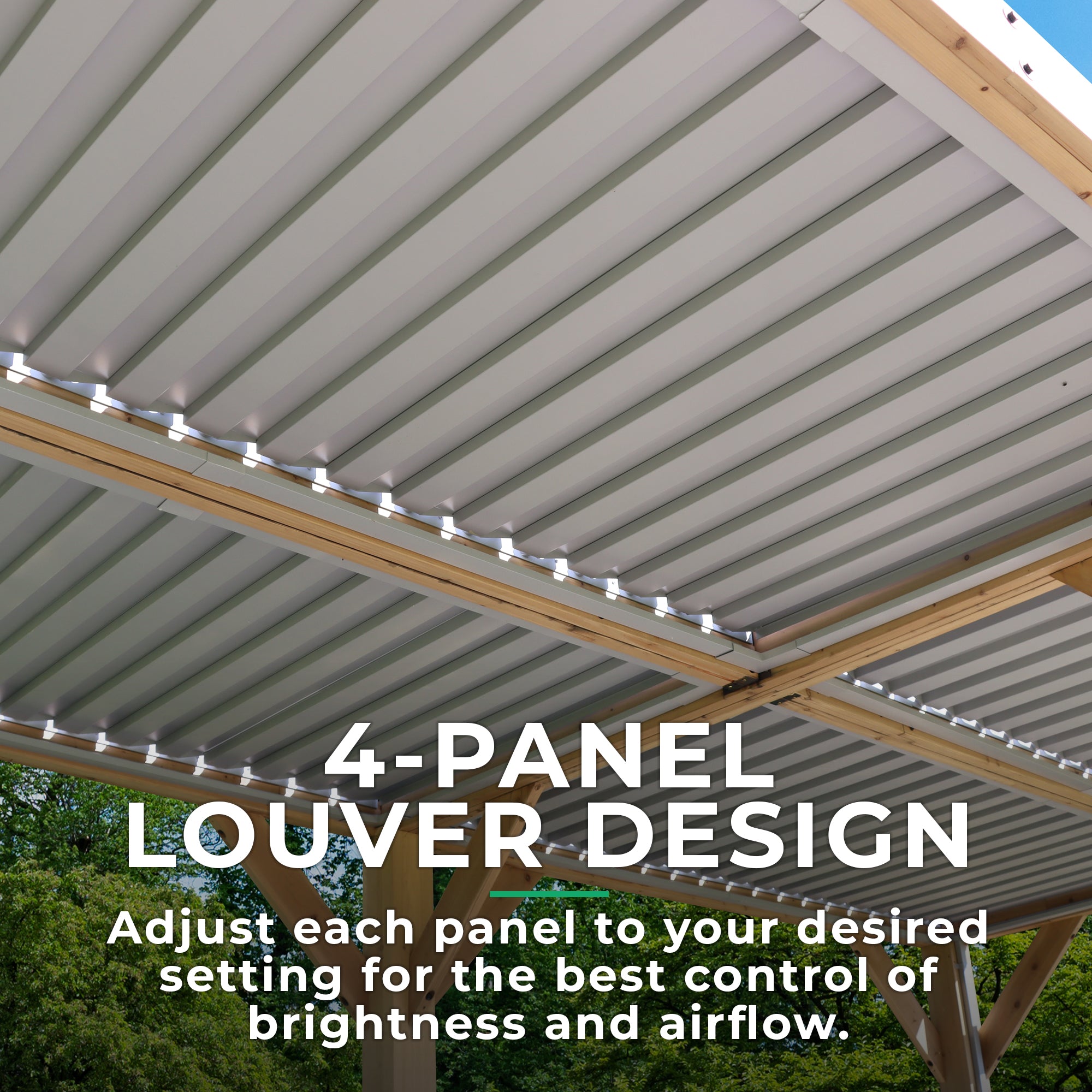 Yardistry 10 x 20 ft Natural Cedar Wooden Louvered Pergola - Image 5