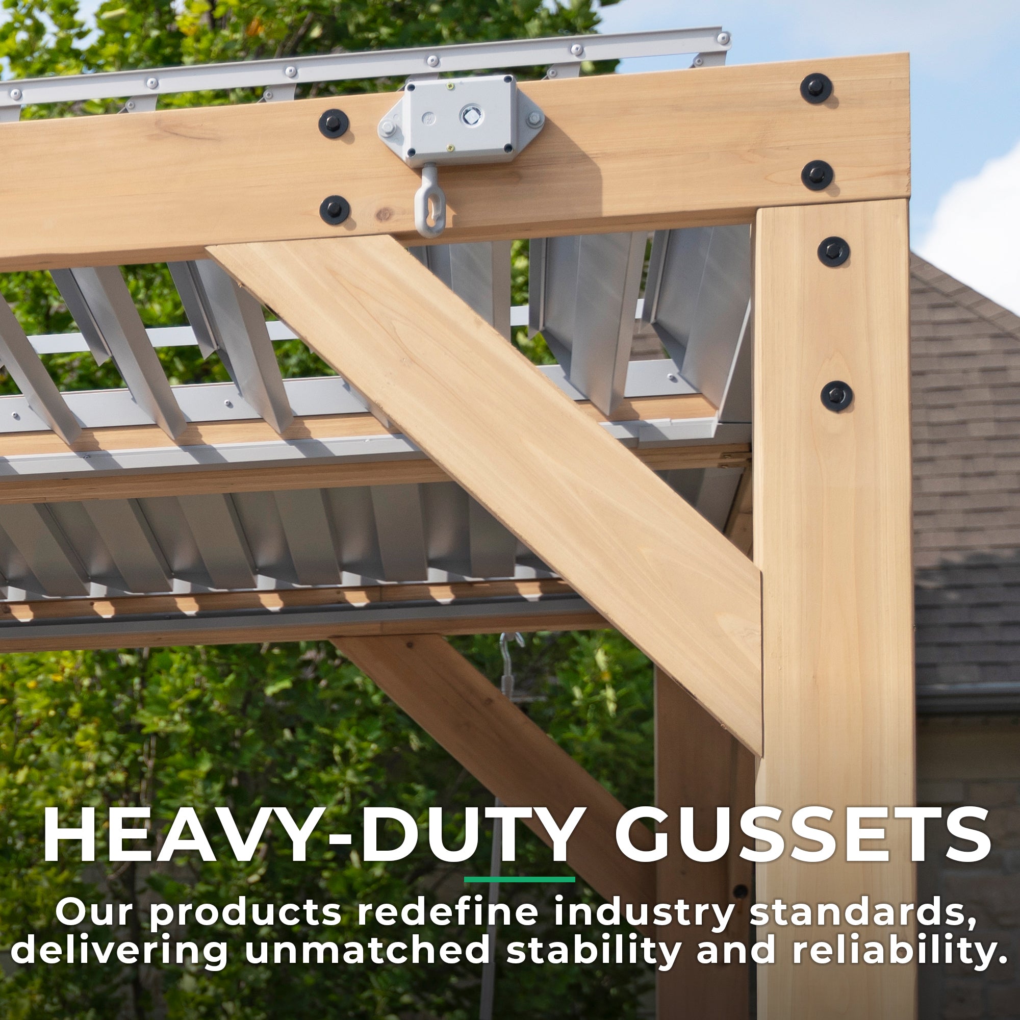 YardistryStructures 10 x 12 Ft Cedar Wood Louvered Pergola, Natural Cedar - Image 10