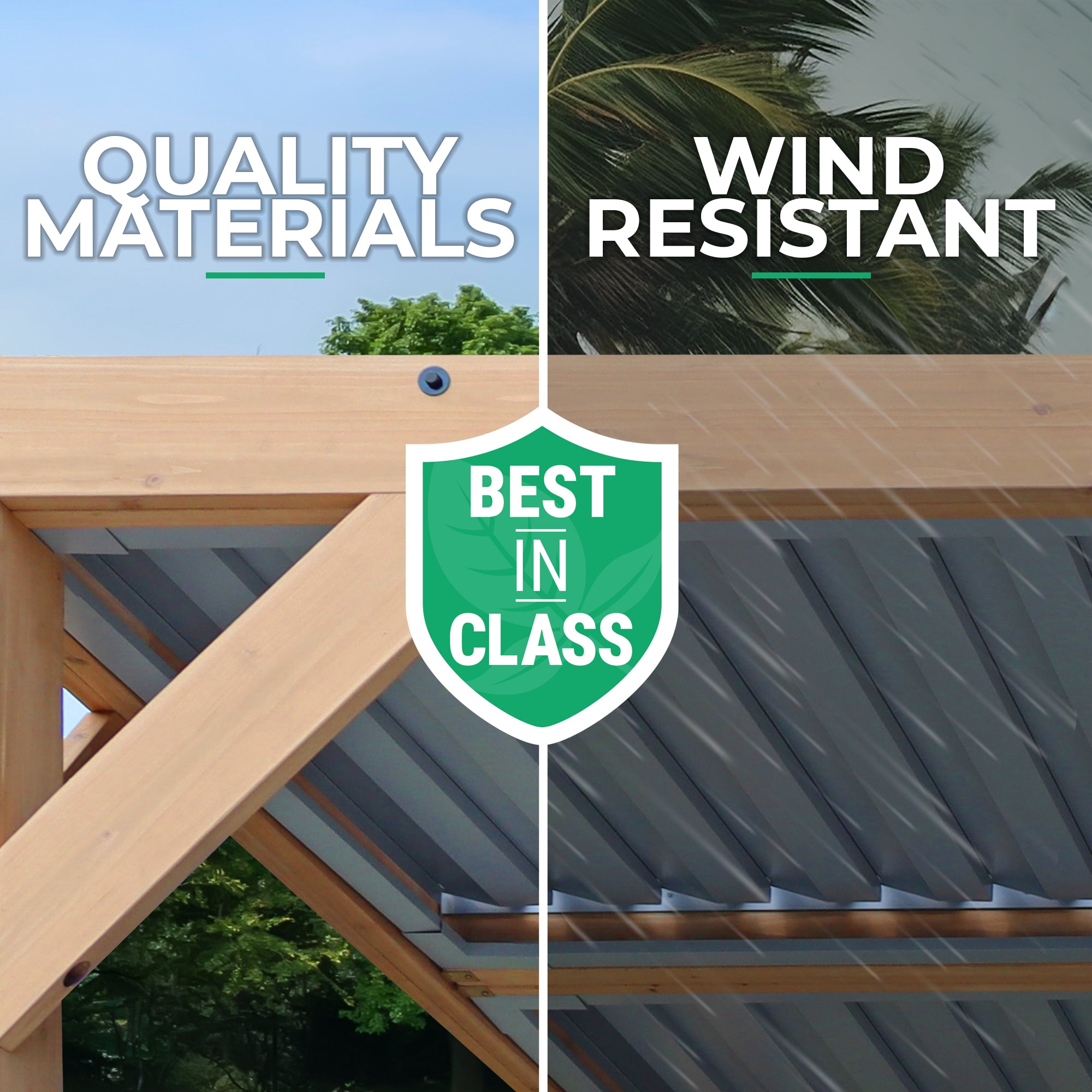 YardistryStructures 10 x 12 Ft Cedar Wood Louvered Pergola, Natural Cedar - Image 6