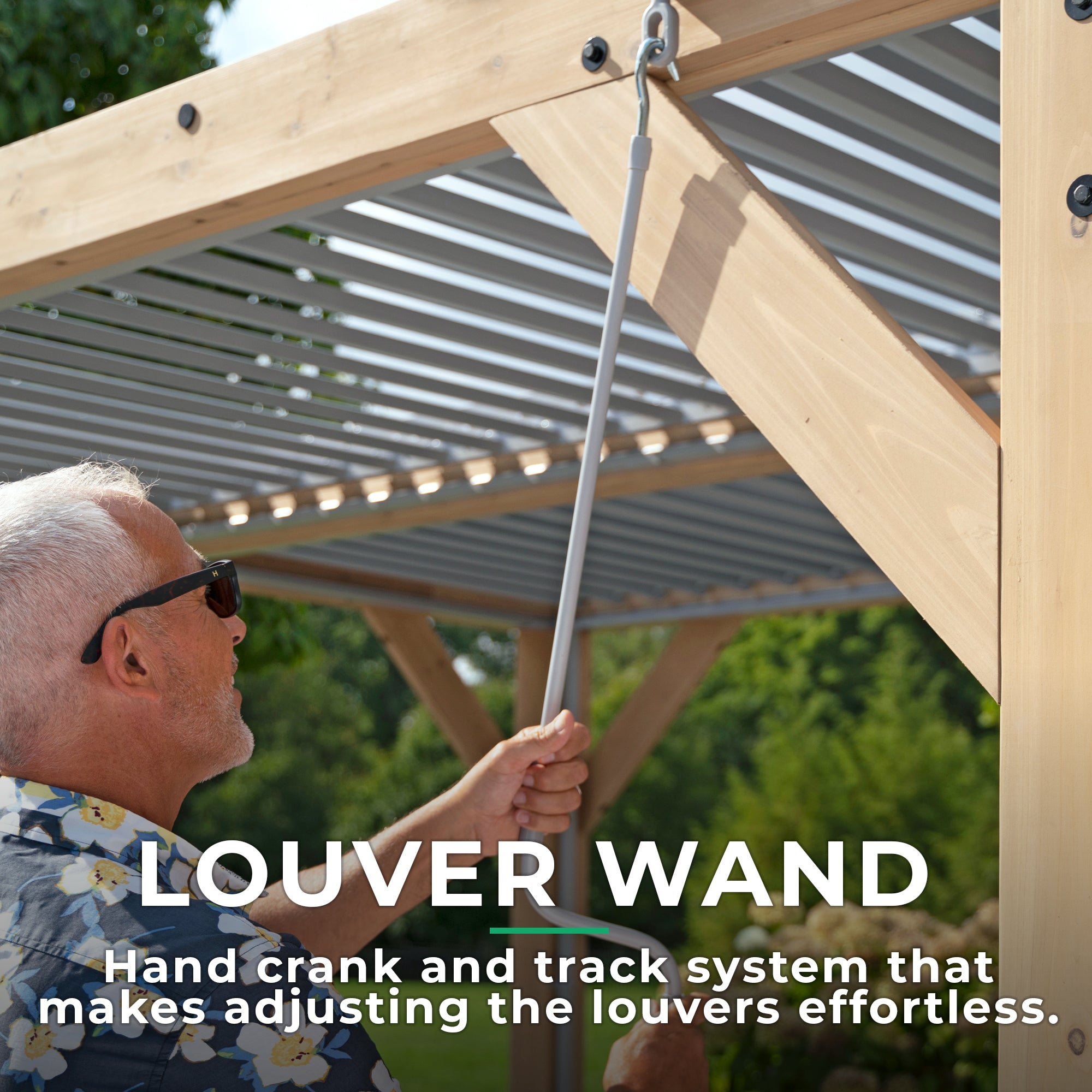 Yardistry 10 x 20 ft Natural Cedar Wooden Louvered Pergola - Image 4