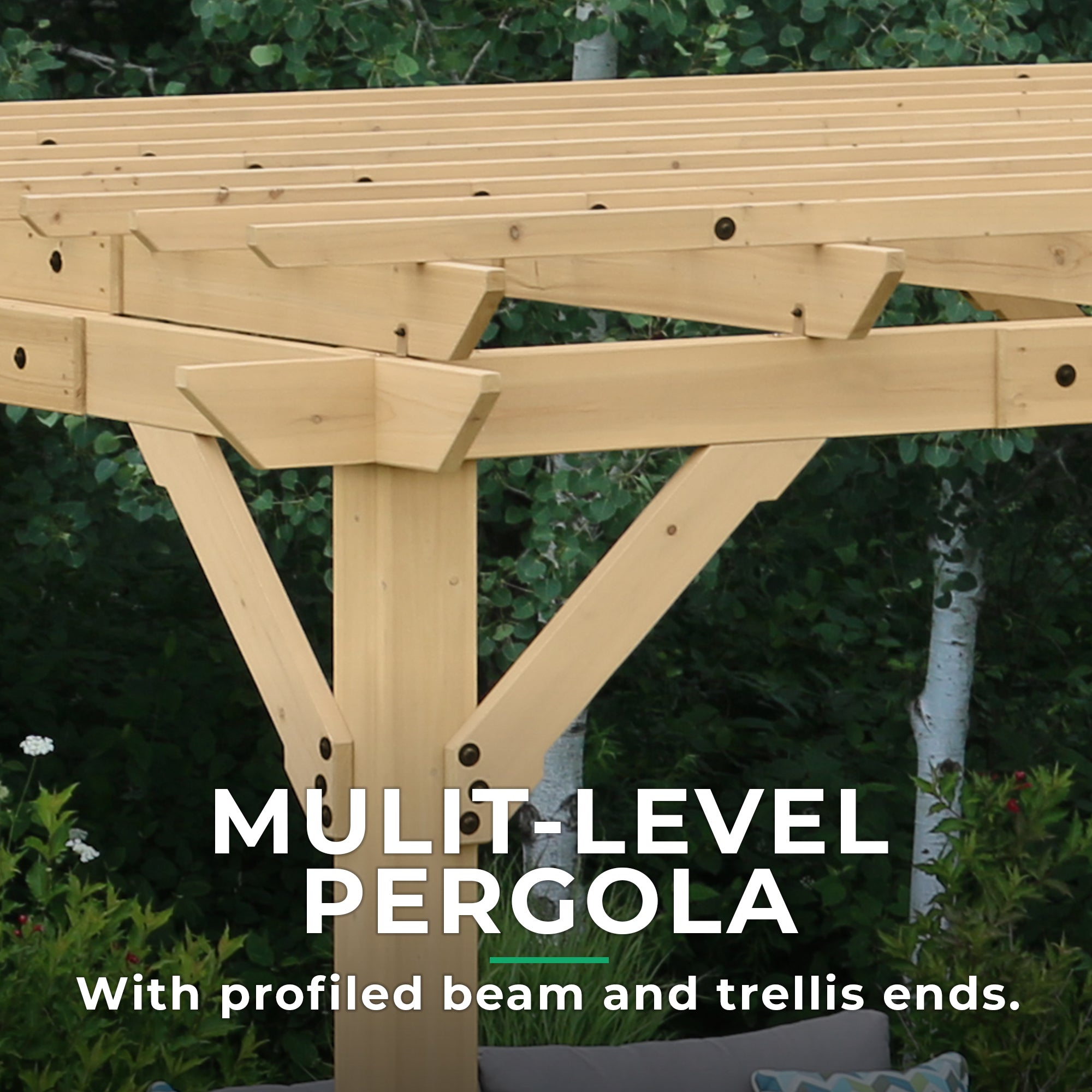 Yardistry 10 x 12 ft Cedar Meridian Pergola - Image 4