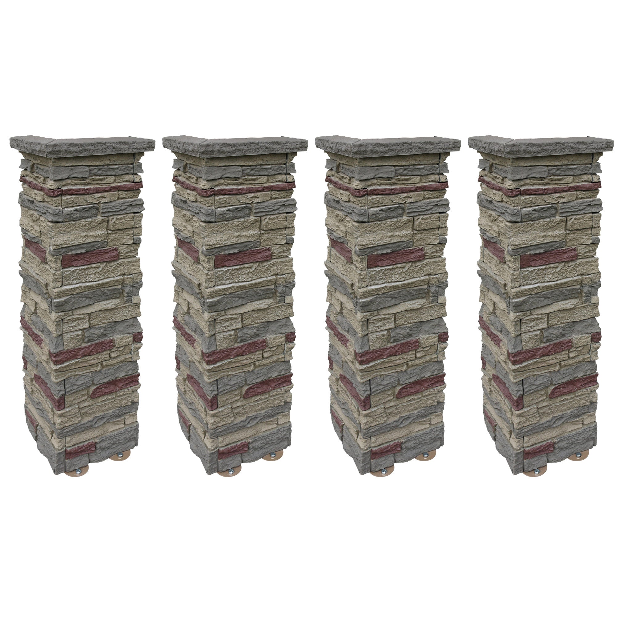 Yardistry 12 x 14 ft Cedar Wood Gazebo with Aluminum Roof, Brown, Gray Faux Stone - Image 5