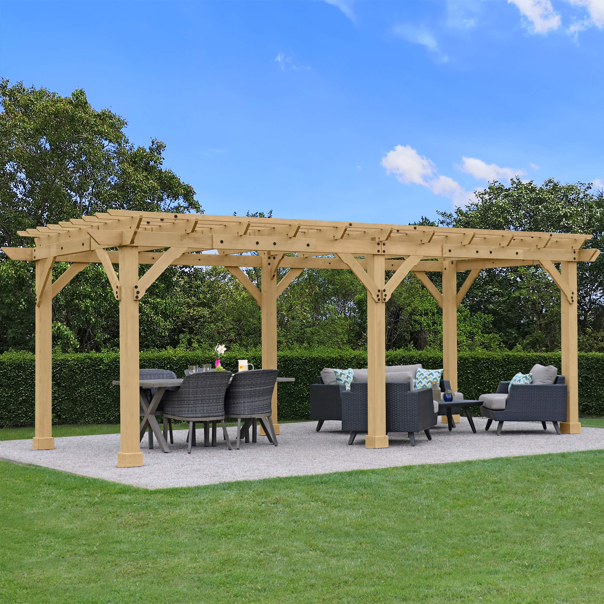 Yardistry Meridian Pergola Natural Cedar 10 ft x 22 ft