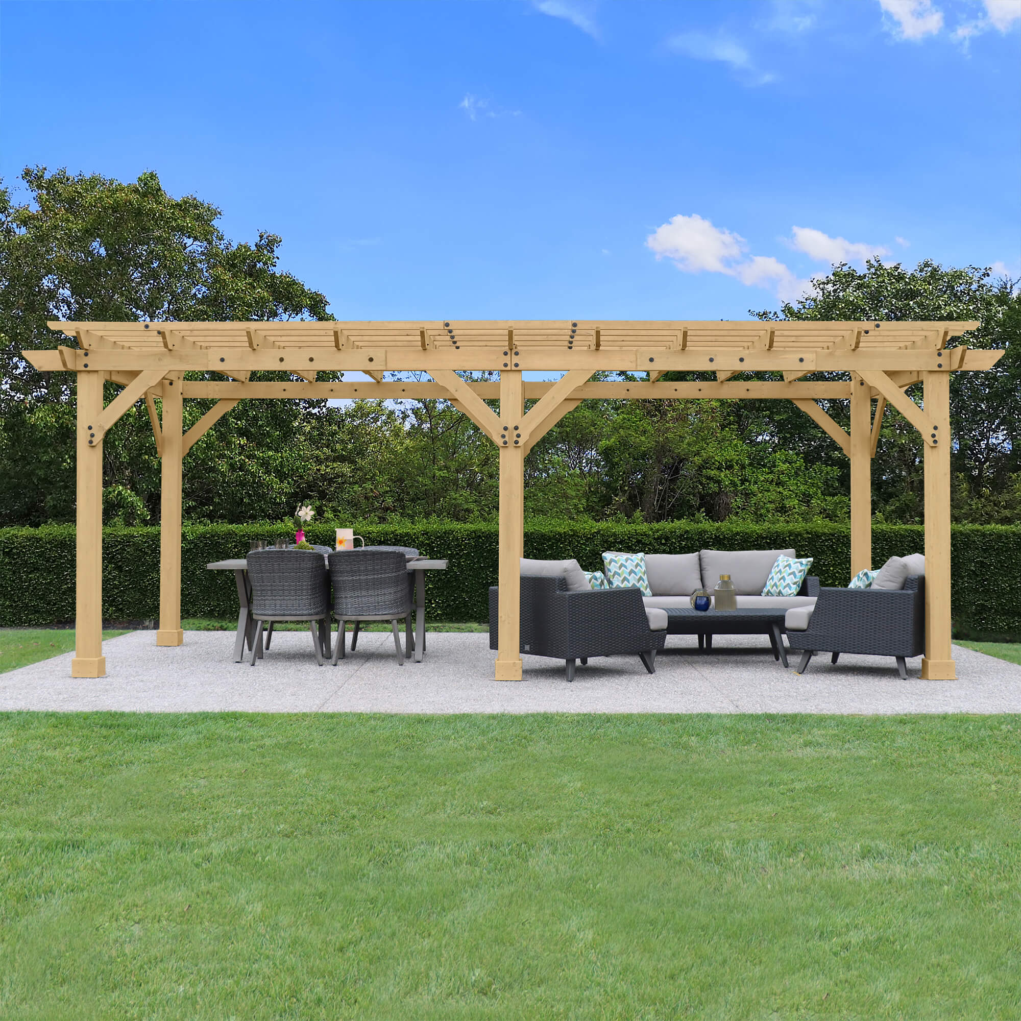 Yardistry Meridian Pergola Natural Cedar 10 ft x 22 ft - Image 4