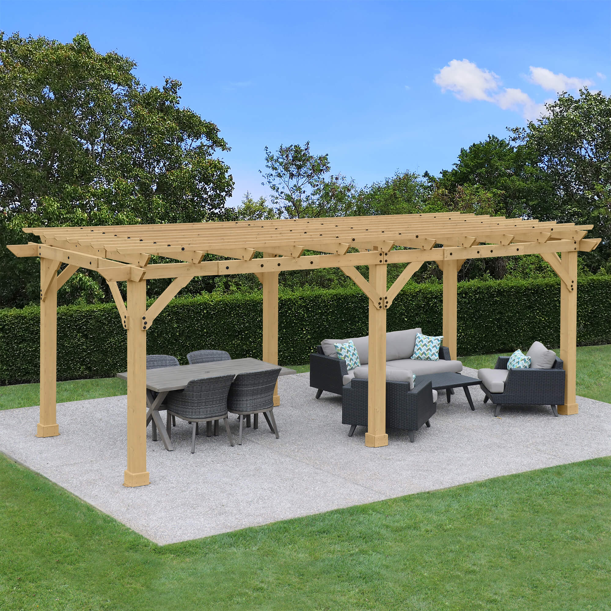 Yardistry Meridian Pergola Natural Cedar 10 ft x 22 ft - Image 3