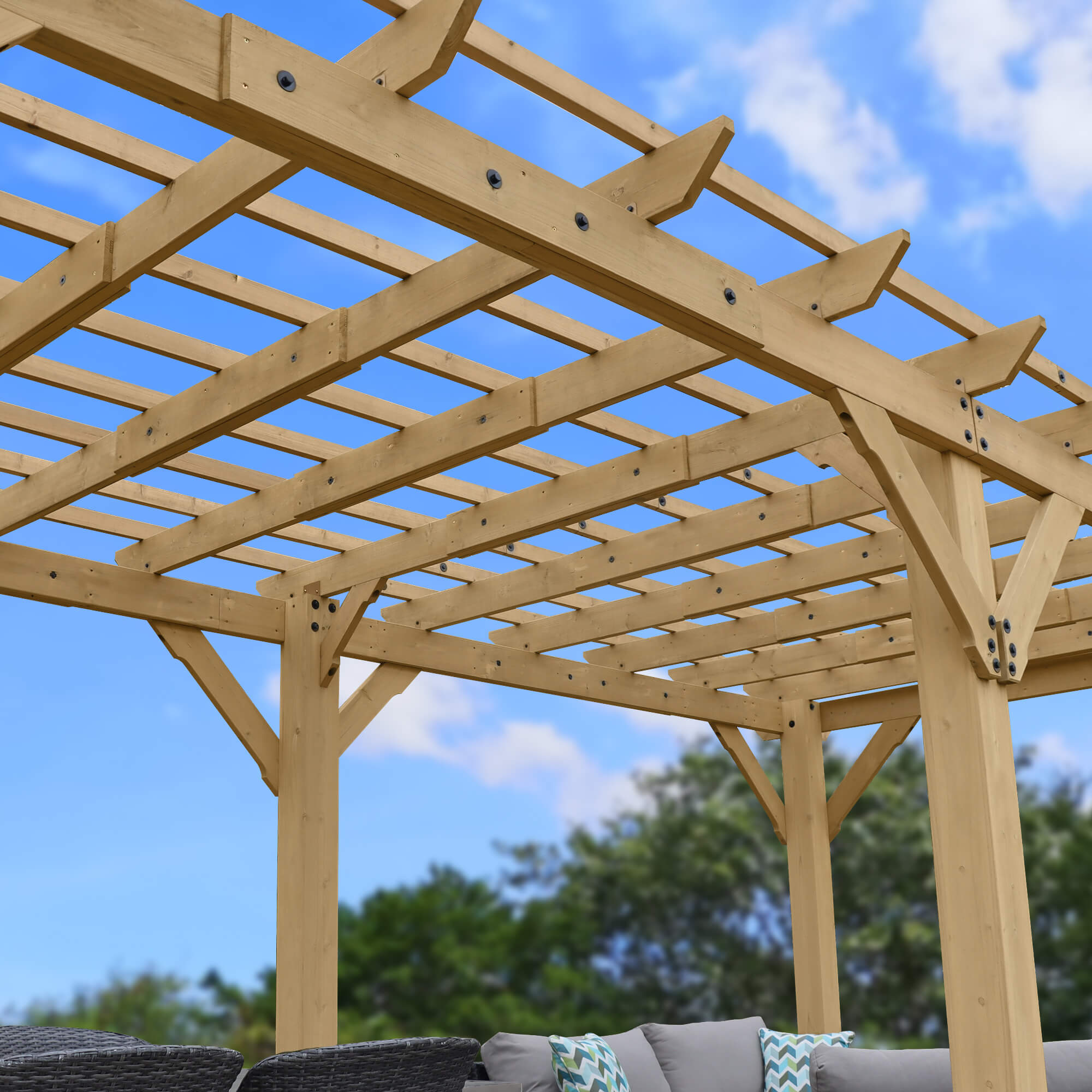 Yardistry Meridian Pergola Natural Cedar 10 ft x 22 ft - Image 2