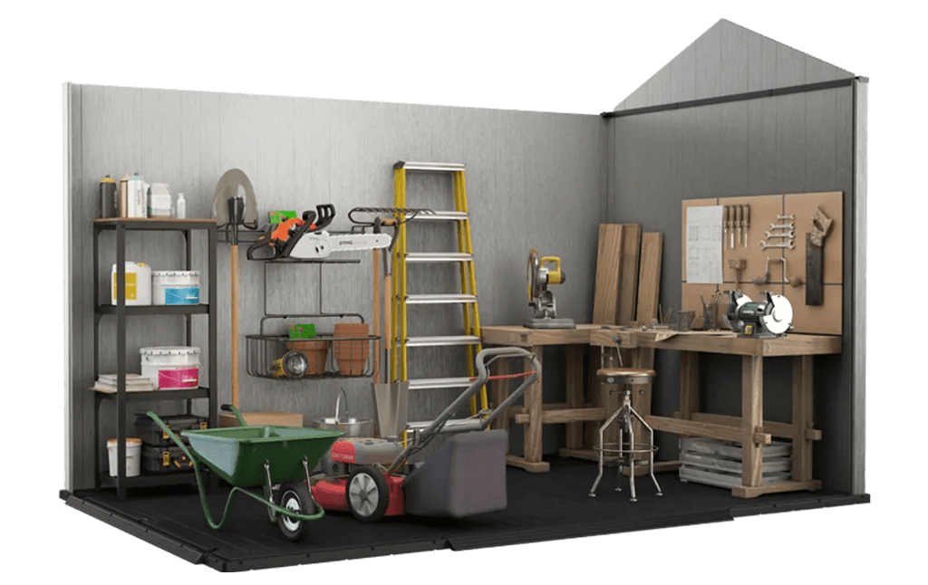 Keter Oakland 11x7.5 ft Grey Resin Outdoor Storage Shed - Image 4