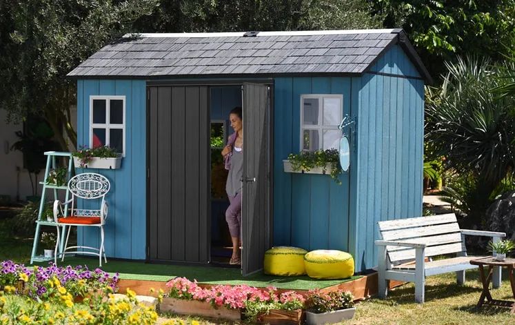 Keter Oakland 11x7.5 ft Grey Resin Outdoor Storage Shed - Image 5