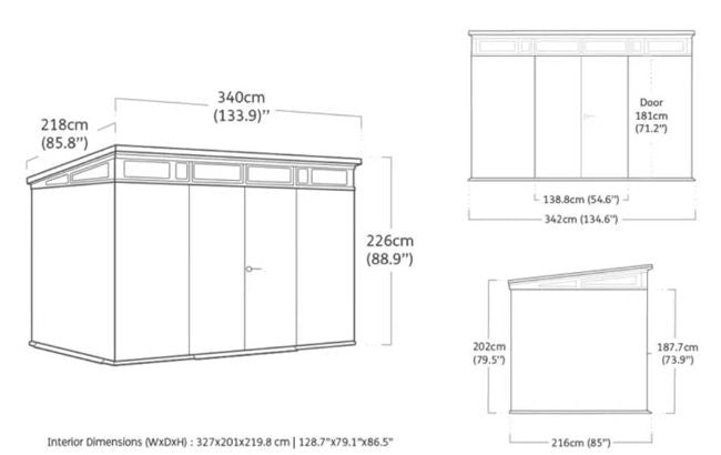Keter Signature 11x7 Pine Brown Resin Storage Shed - Image 3