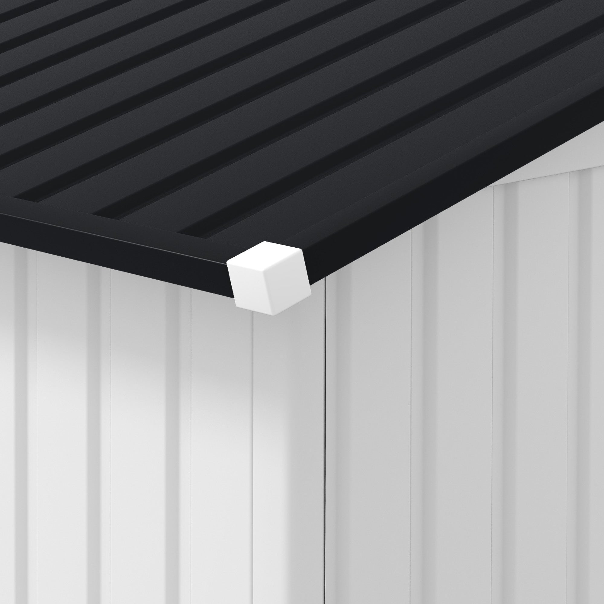 Outsunny Outdoor Storage Shed White 11' x 13' Galvanized Steel - Image 10