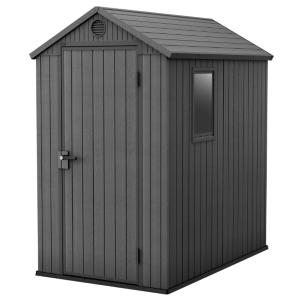 Keter Darwin 4x6 Foot Outdoor Storage Shed, Graphite