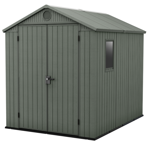 Keter Darwin 6x8 ft. Green Evotech Wood-Look Outdoor Storage Shed