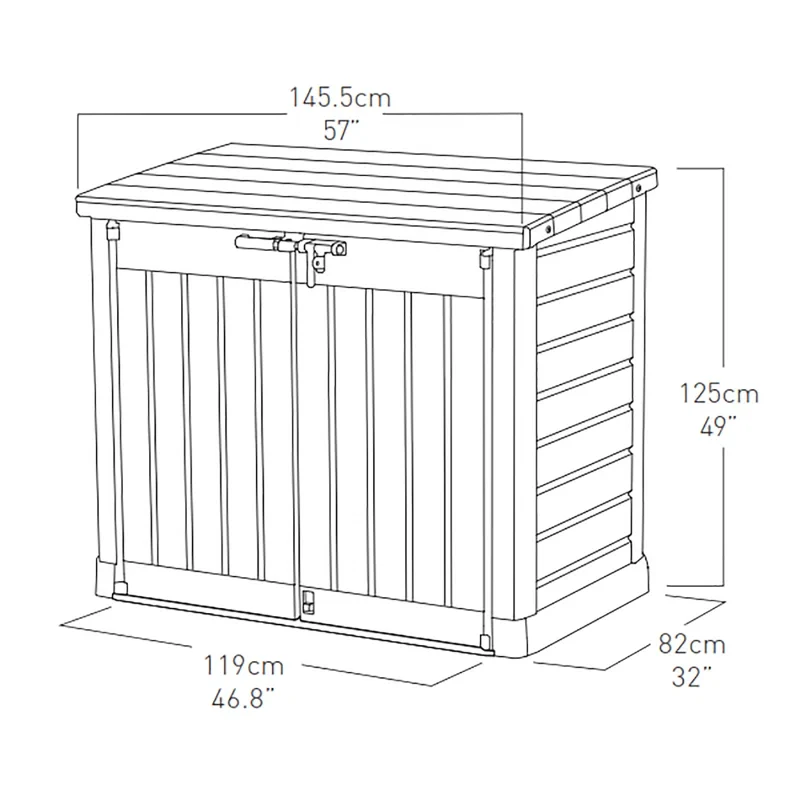 1200L Storage Shed - Beige / Brown - Image 3