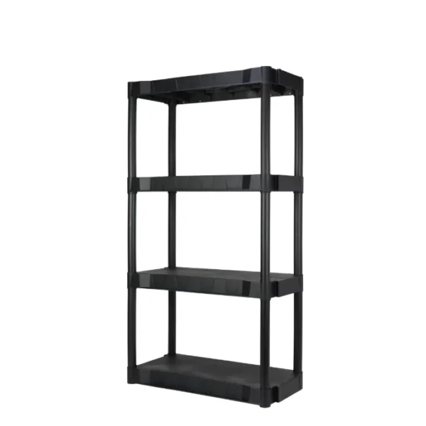 4-Tier Black Plastic Storage Shelving Unit,280 lb Capacity, 56.2x30x13.8 in