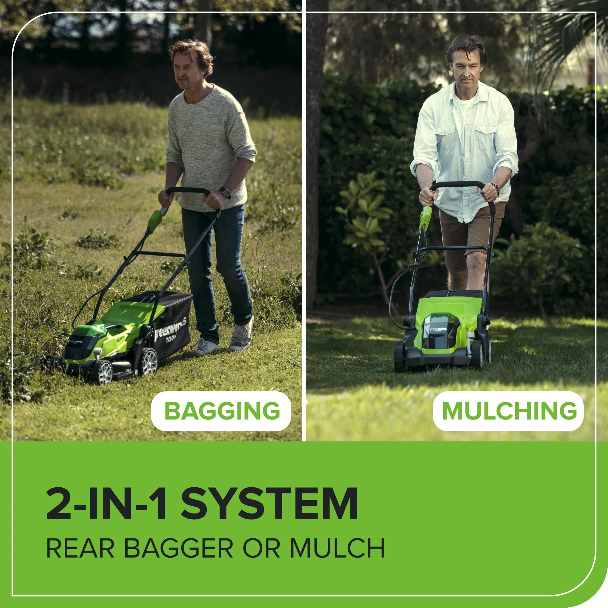 40V Cordless Lawn Mower with Batteries, Charger & 40L Grass Collection Bag - Image 7