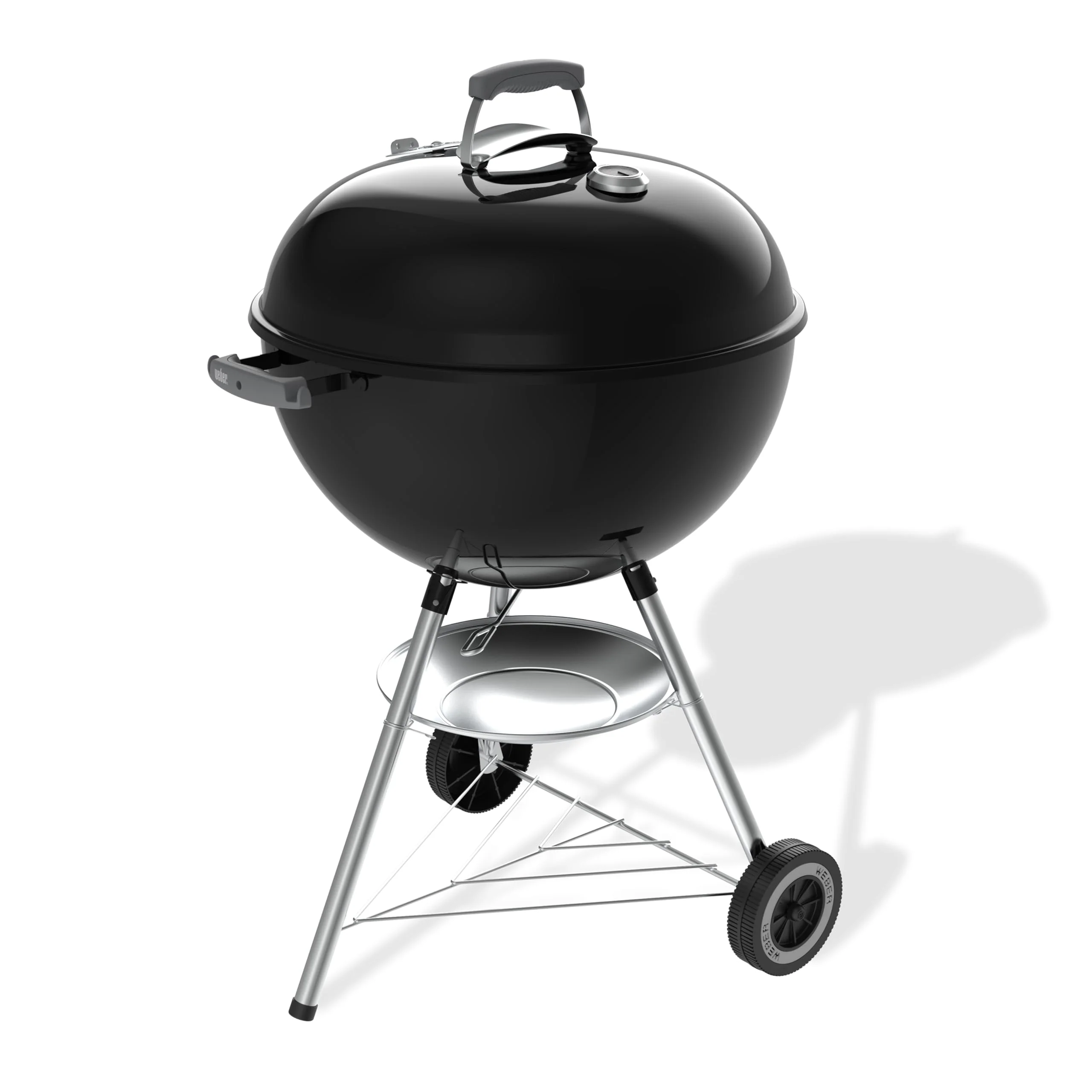 57cm Charcoal Kettle BBQ Grill with Lid Thermometer & One-Touch Cleaning System