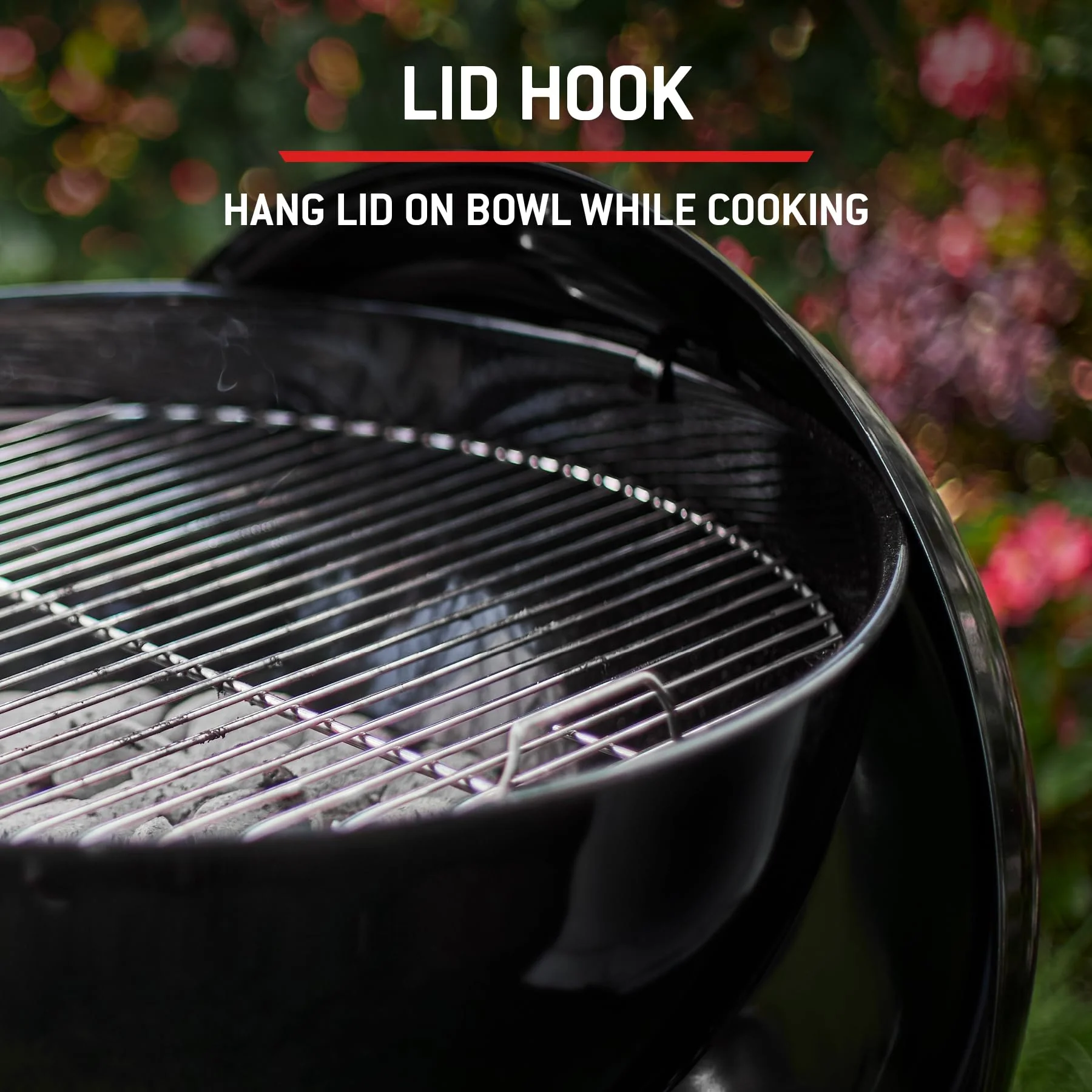 57cm Charcoal Kettle BBQ Grill with Lid Thermometer & One-Touch Cleaning System - Image 6