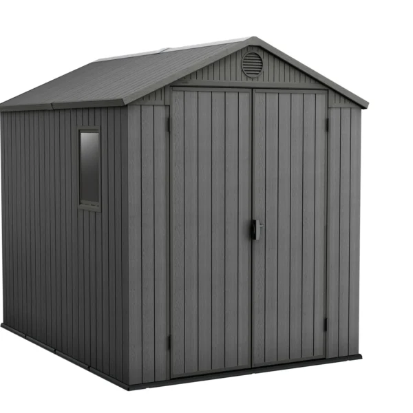 6x8ft Outdoor Garden Storage Shed with Double Doors, Window & Ventilation