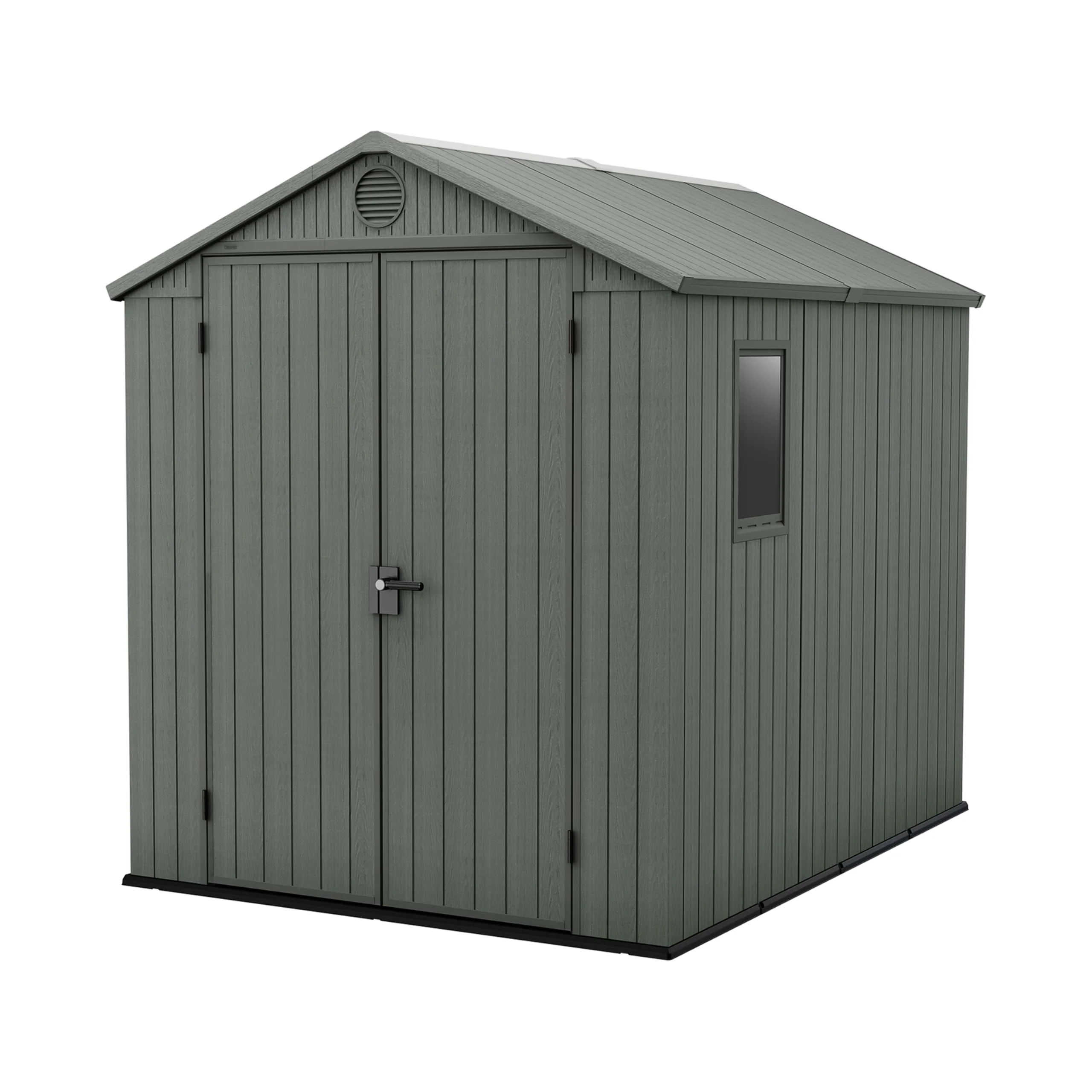6x8ft Outdoor Garden Storage Shed with Double Doors & Wood-Effect Finish