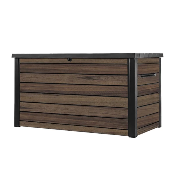 870L Large Outdoor Garden Storage Box with Lockable Lid & Extra Seating