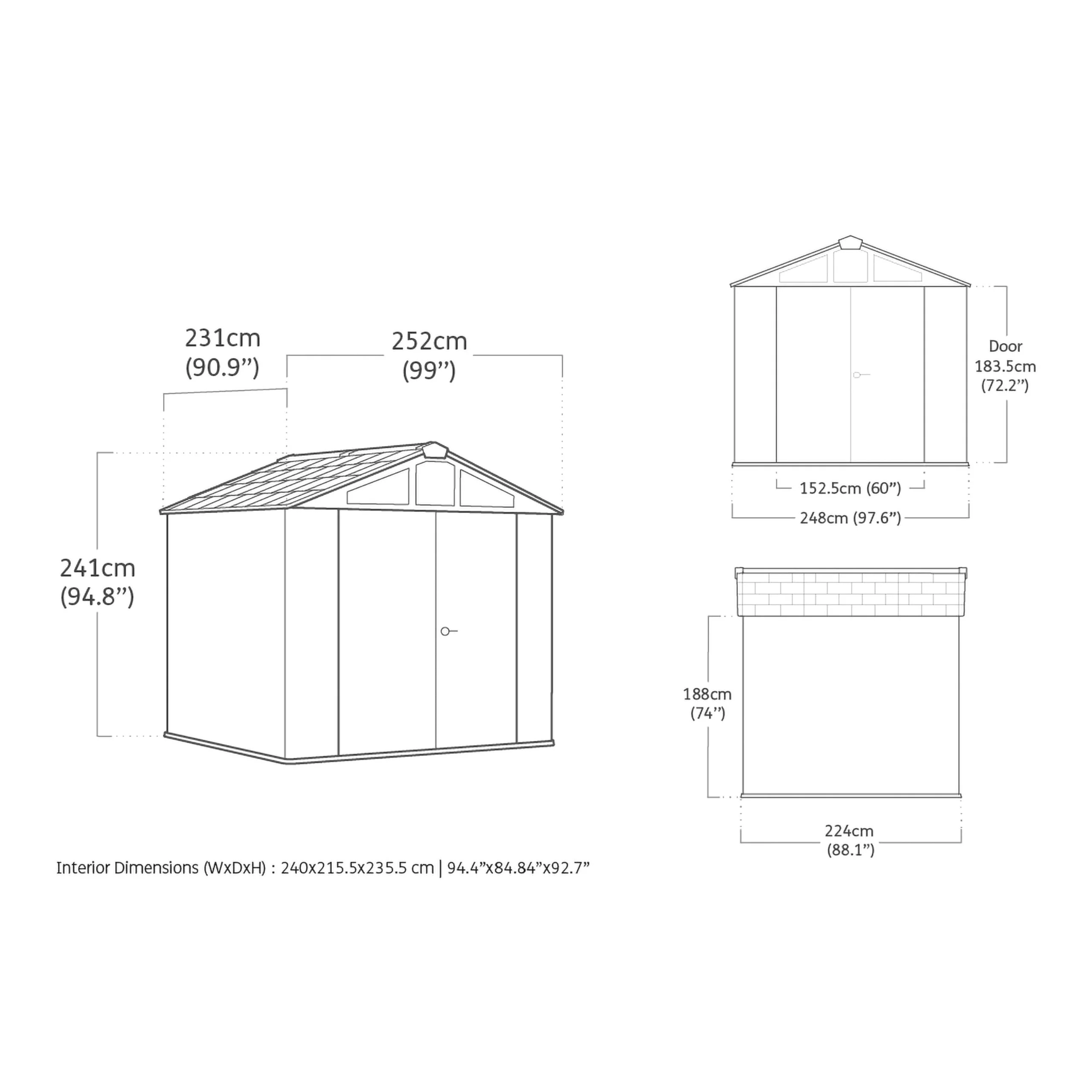 8x8ft Heavy Duty Outdoor Garden Storage Shed with Windows & Reinforced Roof - Image 7