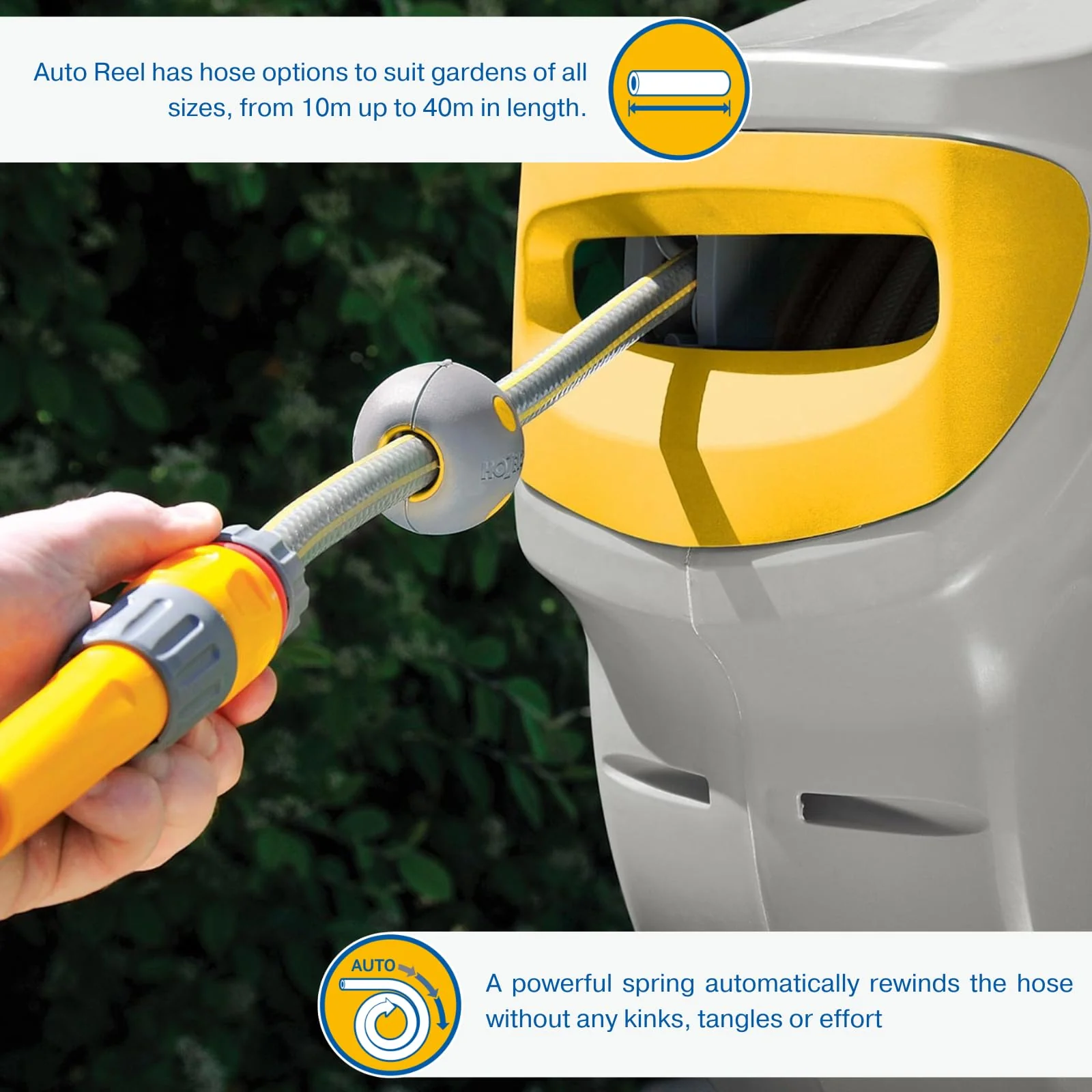 Automatic Wall Mounted Garden Hose Reel with 40M Retractable Hose - Image 3