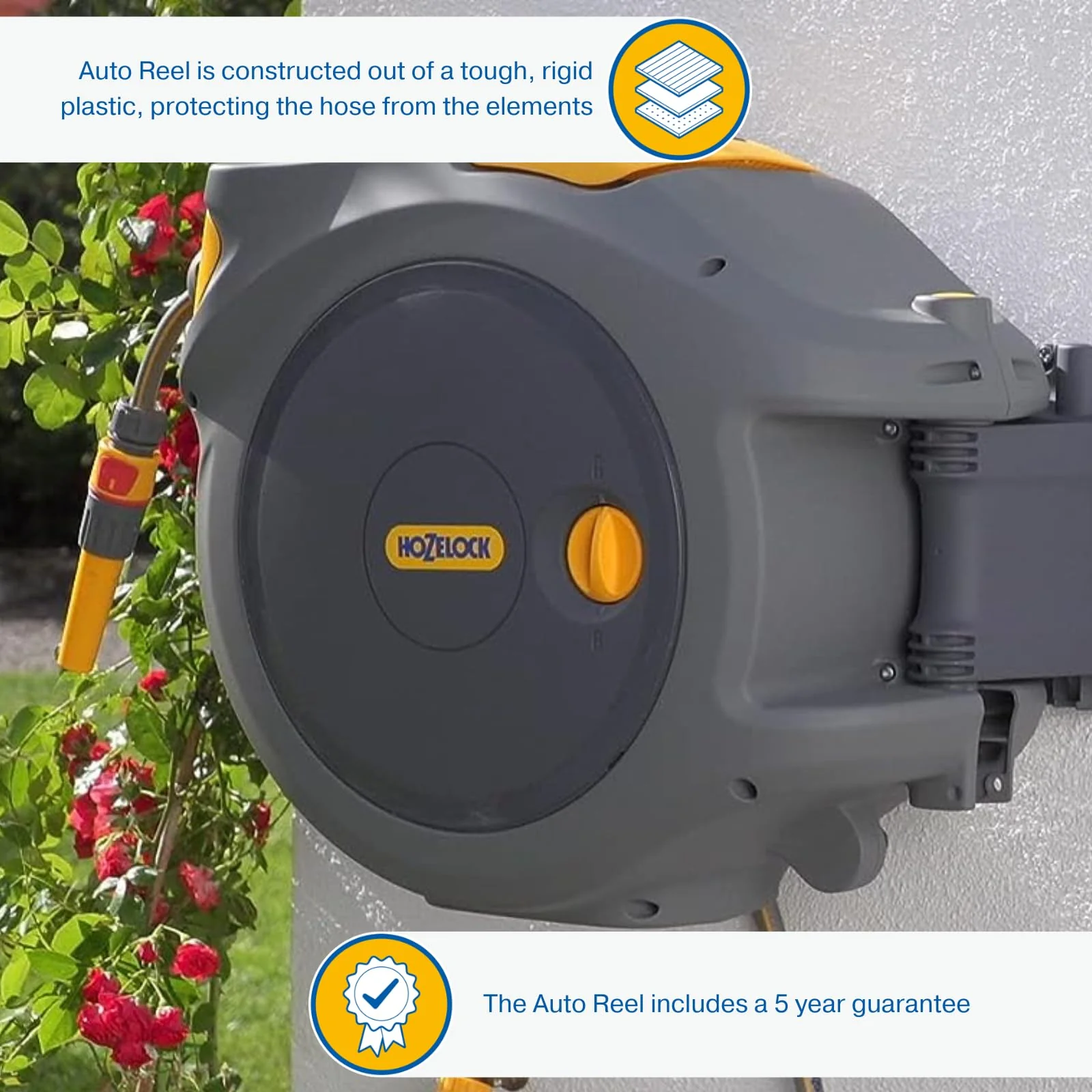 Automatic Wall Mounted Garden Hose Reel with 40M Retractable Hose - Image 6